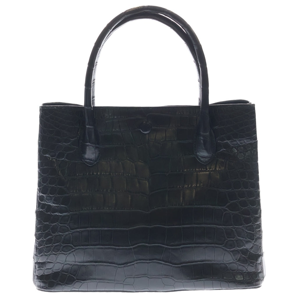NO BRAND(ノーブランド) 【THE LAST ART PROJECT ザ ラストアートプロダクション】 PREMIUM CROCO LOUNGE TOTE 極上クロコダイルレザー トートバッグ ブラック レディース