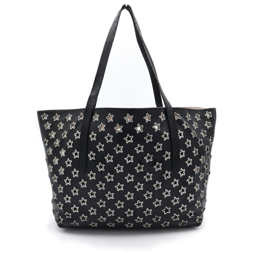JIMMY CHOO(ジミーチュウ) ピリムコ スターデザイン レザートートバッグ シルバー/ブラック レディース