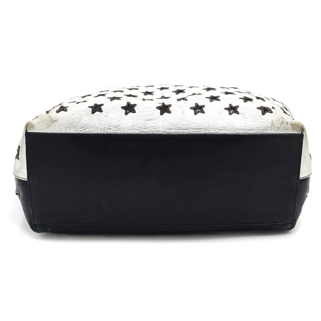 JIMMY CHOO(ジミーチュウ) ピリムコ スターデザイン レザートートバッグ シルバー/ブラック レディース