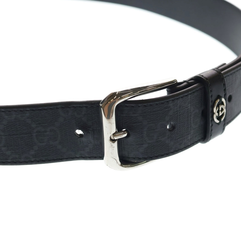 GUCCI(グッチ) インターロッキングG ディテール付き ベルト ブラック 673921 92TIN 1000