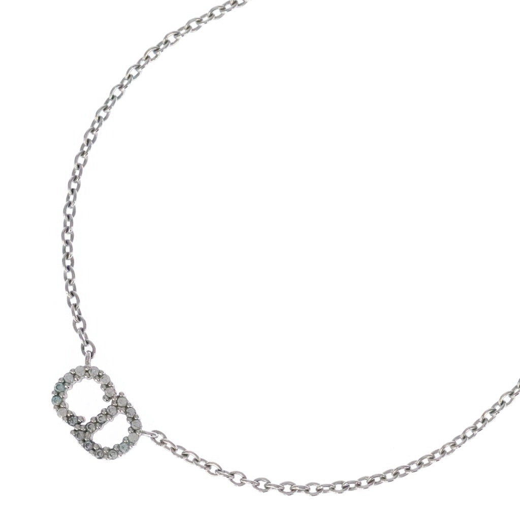DIOR(ディオール) Clair D Lune CDロゴ ラインストーン ネックレス ペンダント ネックレス シルバー レディース