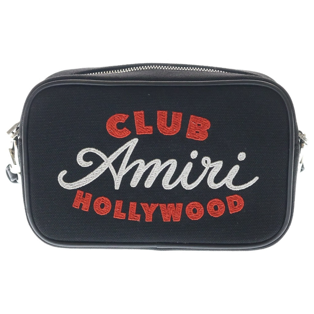 AMIRI(アミリ) CLUB HOLLYWOOD 刺繍 カセット ショルダー バッグ カメラバッグ ブラック レディース