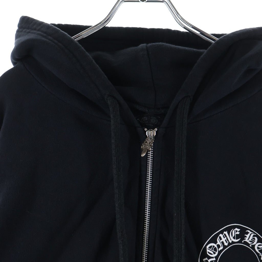 CHROME HEARTS(クロムハーツ) SWTSHRT HD ZIP FUCK YOU アームフローラル バックホースシュー プリントジップアップスウェットパーカー フーディー ブラック