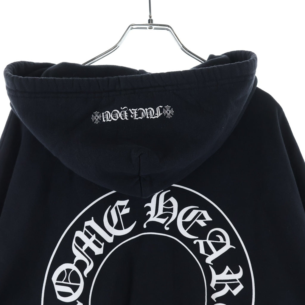 CHROME HEARTS(クロムハーツ) SWTSHRT HD ZIP FUCK YOU アームフローラル バックホースシュー プリントジップアップスウェットパーカー フーディー ブラック