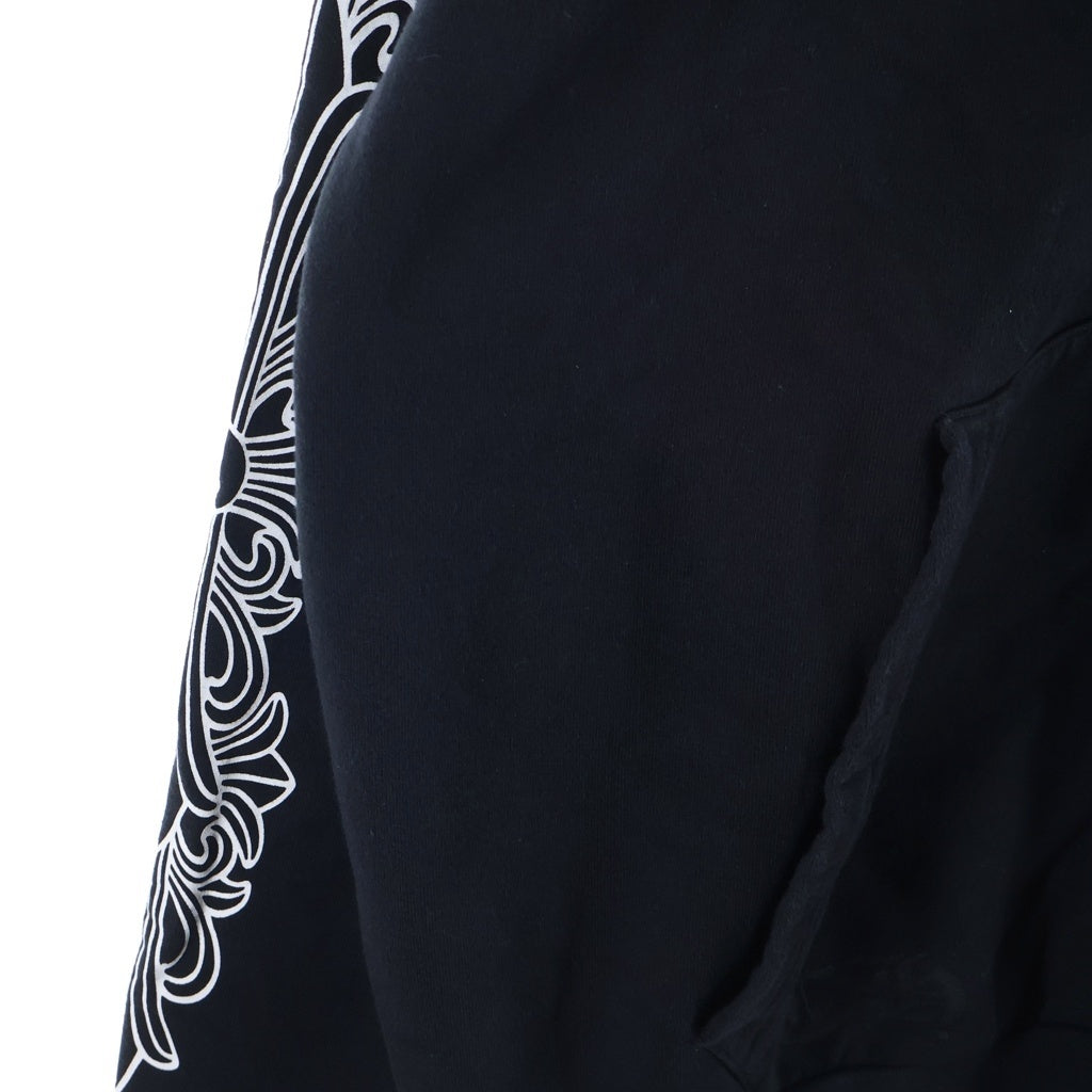 CHROME HEARTS(クロムハーツ) SWTSHRT HD ZIP FUCK YOU アームフローラル バックホースシュー プリントジップアップスウェットパーカー フーディー ブラック