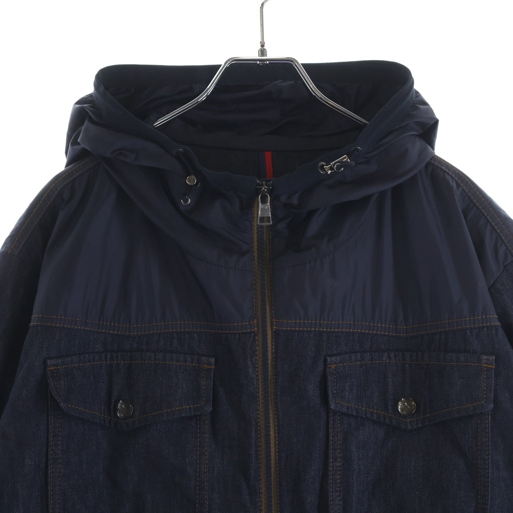 MONCLER(モンクレール) CHRONO GIUBBOTTO ナイロン切り替えデニムジップアップジャケット ブルゾン インディゴ C10914062285