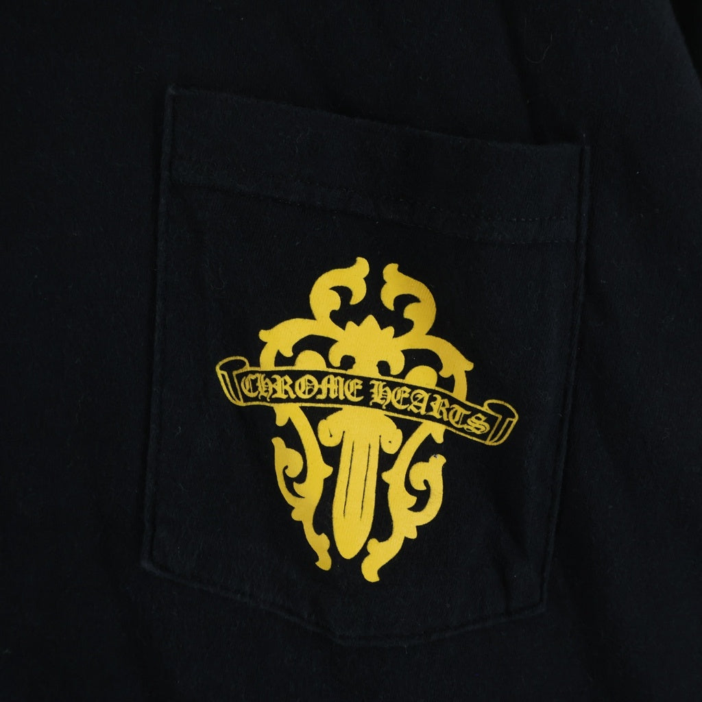 CHROME HEARTS(クロムハーツ) VINE DAGGER L/S TEE ヴァインダガーアームロゴプリント 長袖Tシャツカットソー ブラック/イエロー
