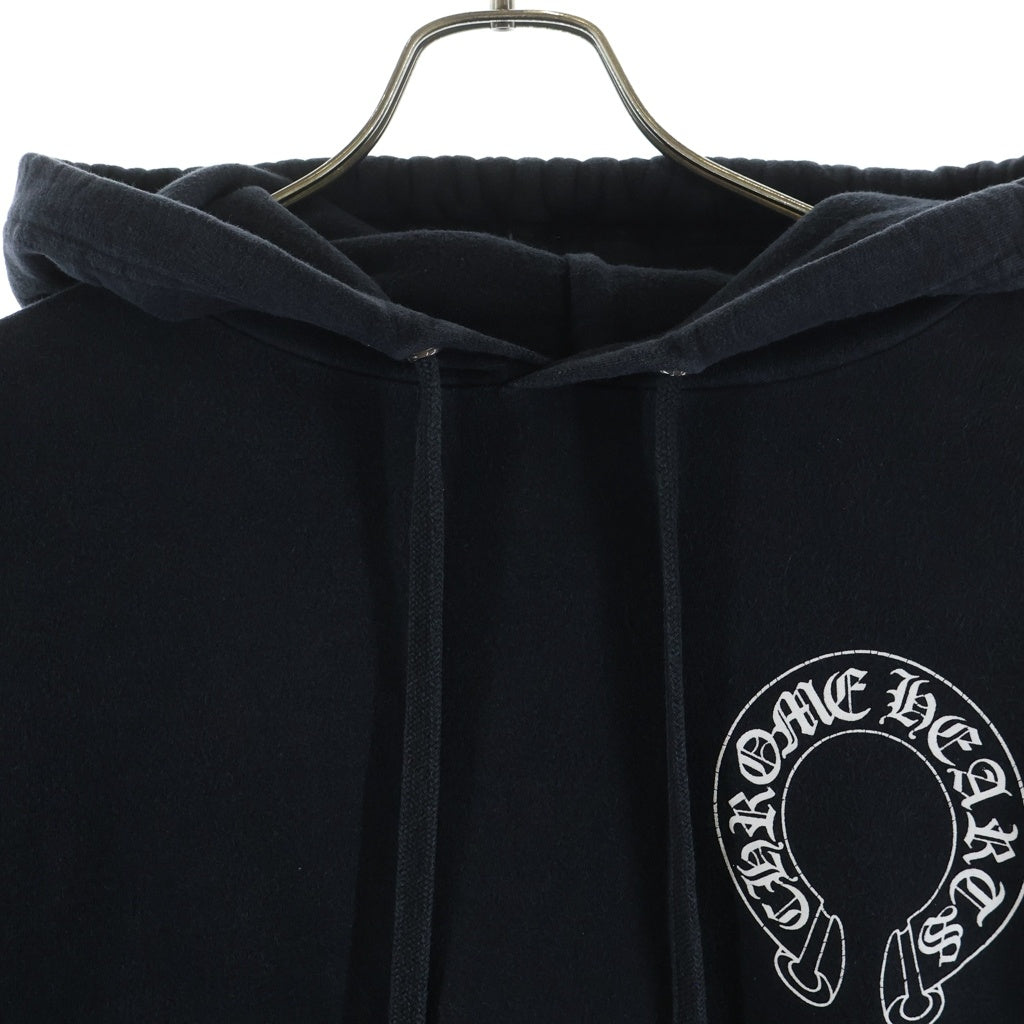 CHROME HEARTS(クロムハーツ) SWTSHRT PLVR 袖フローラル バックホースシュープリント スウェット プルオーバーパーカー ブラック
