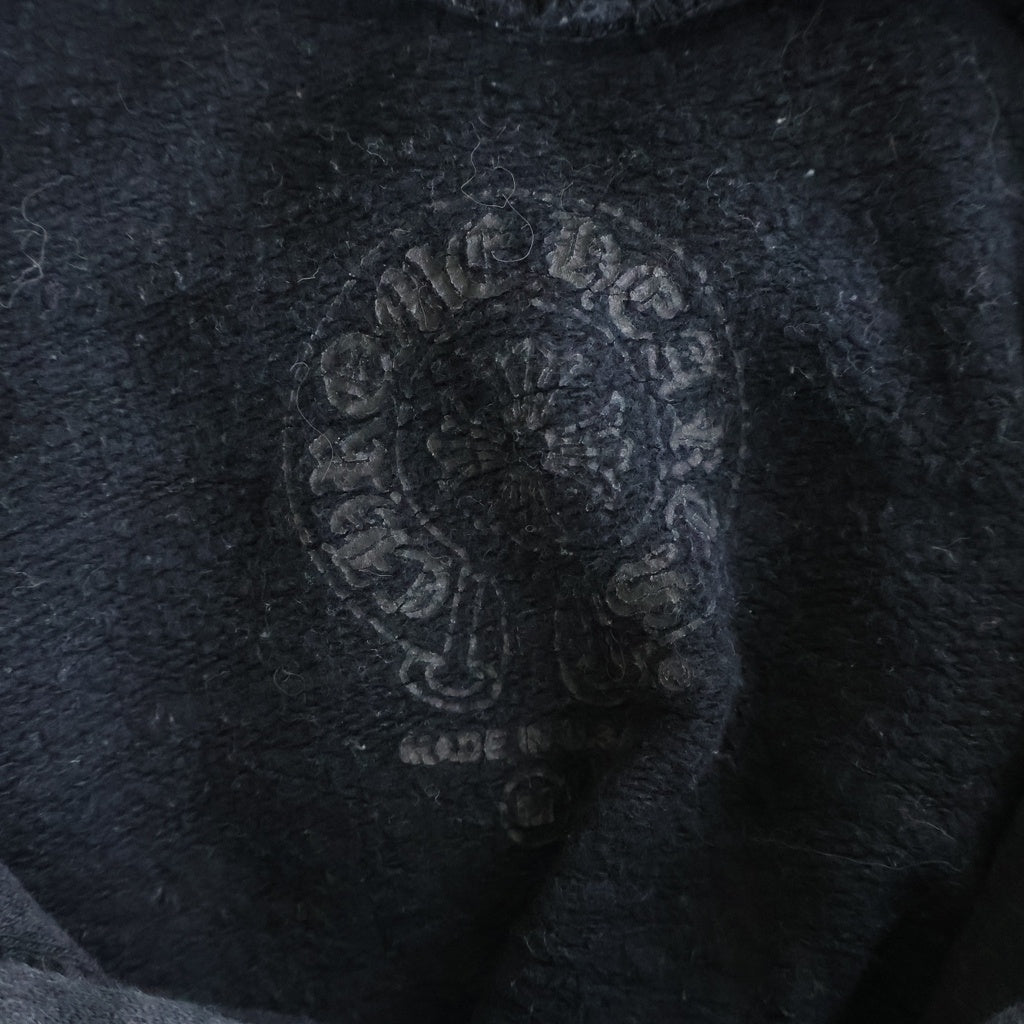 CHROME HEARTS(クロムハーツ) SWTSHRT PLVR 袖フローラル バックホースシュープリント スウェット プルオーバーパーカー ブラック