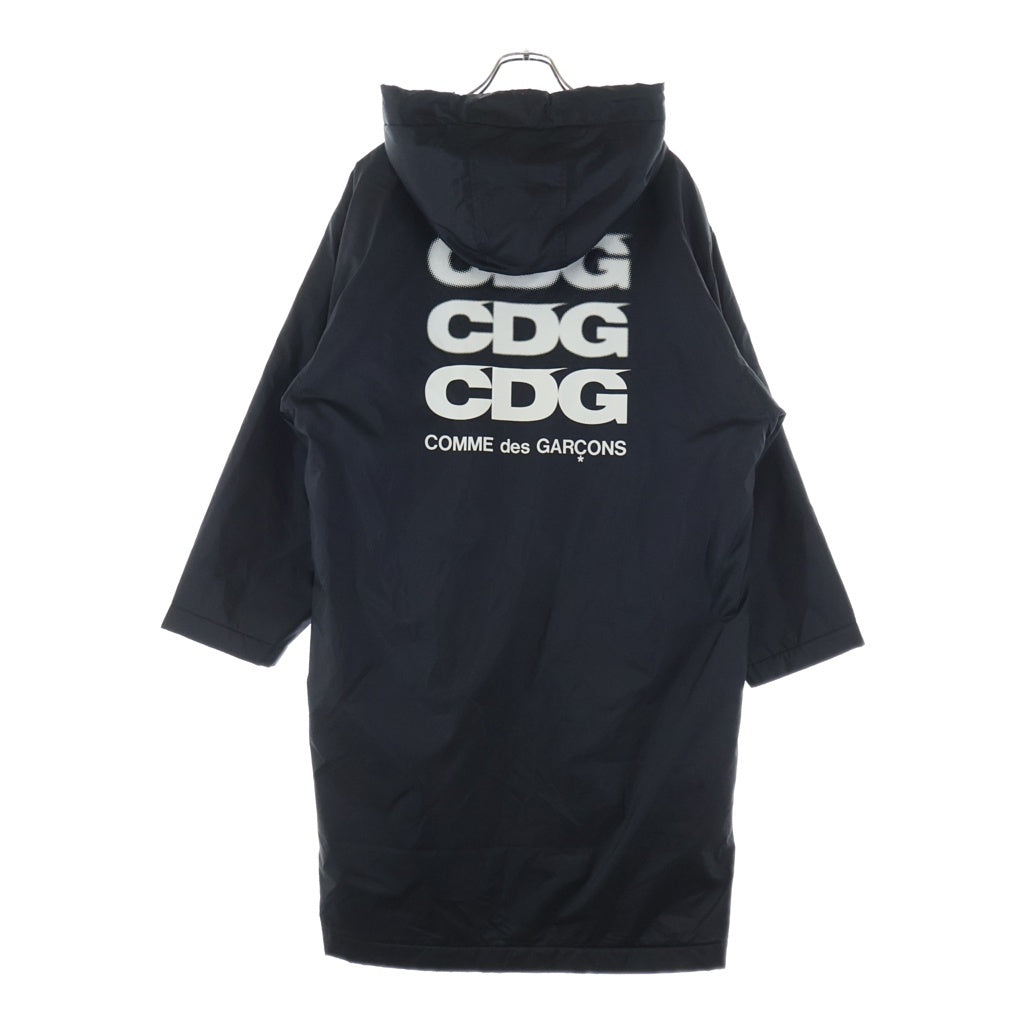 GOOD DESIGN SHOP COMME des GARCONS(グッドデザインショップ コムデギャルソン) 17AW Boa Over Coat ボアオーバーコート CDG バックプリント ブラック IT-C001