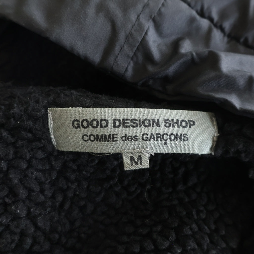 GOOD DESIGN SHOP COMME des GARCONS(グッドデザインショップ コムデギャルソン) 17AW Boa Over Coat ボアオーバーコート CDG バックプリント ブラック IT-C001