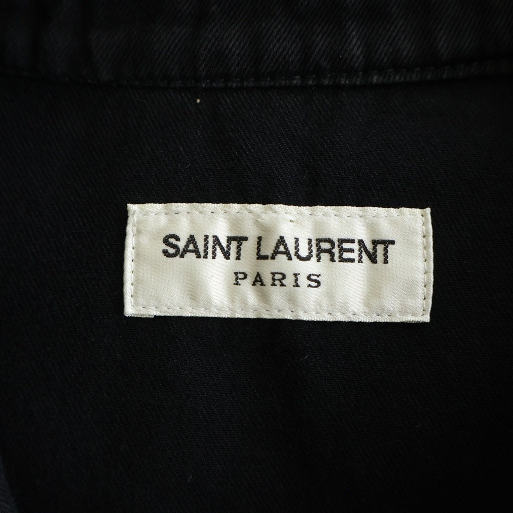 SAINT LAURENT PARIS(サンローランパリ) 19AW ボタンフライ コットン ウエスタン 長袖シャツ ブラック 531727