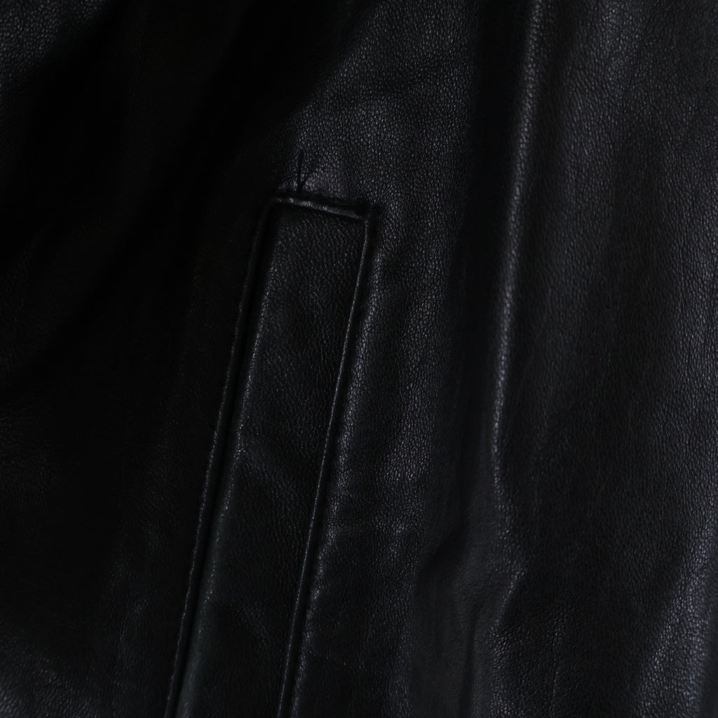 AVIREX(アヴィレックス) VARSITY LEATHER JACKET ロゴパッチ付き レザージャケット ブラック