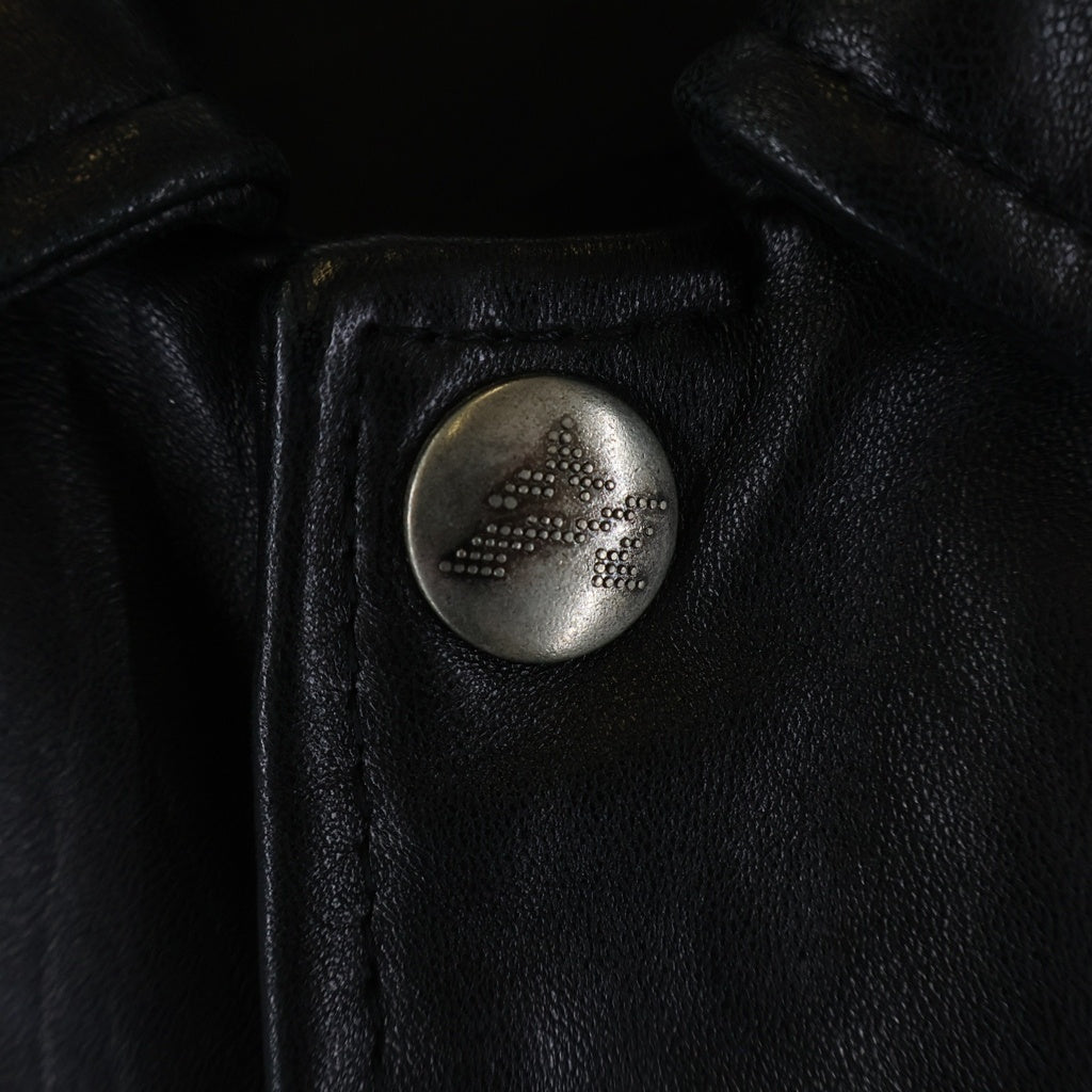 AVIREX(アヴィレックス) VARSITY LEATHER JACKET ロゴパッチ付き レザージャケット ブラック