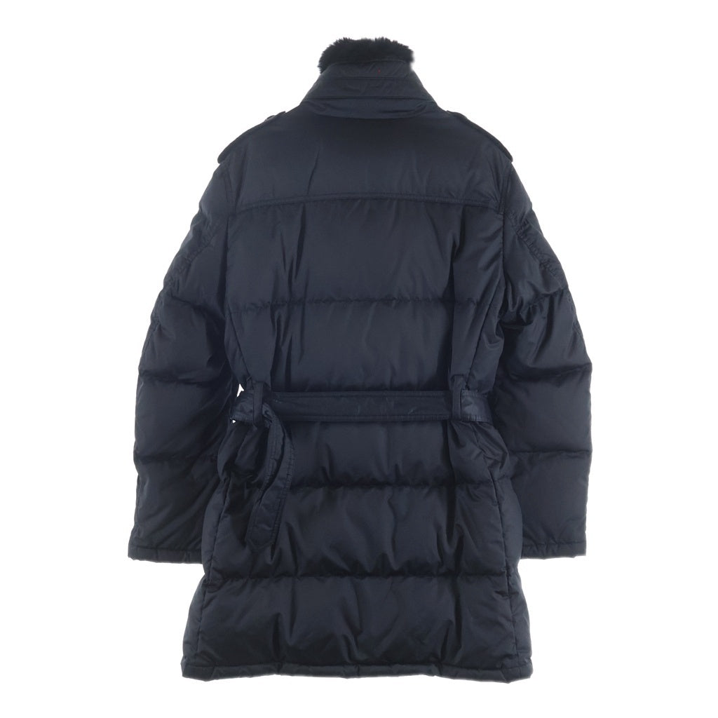 BURBERRY BLACK LABEL(バーバリー ブラックレーベル) ポリエステルフードダウンジャケット ラビットファー ブラック レディース D1F54-255-09