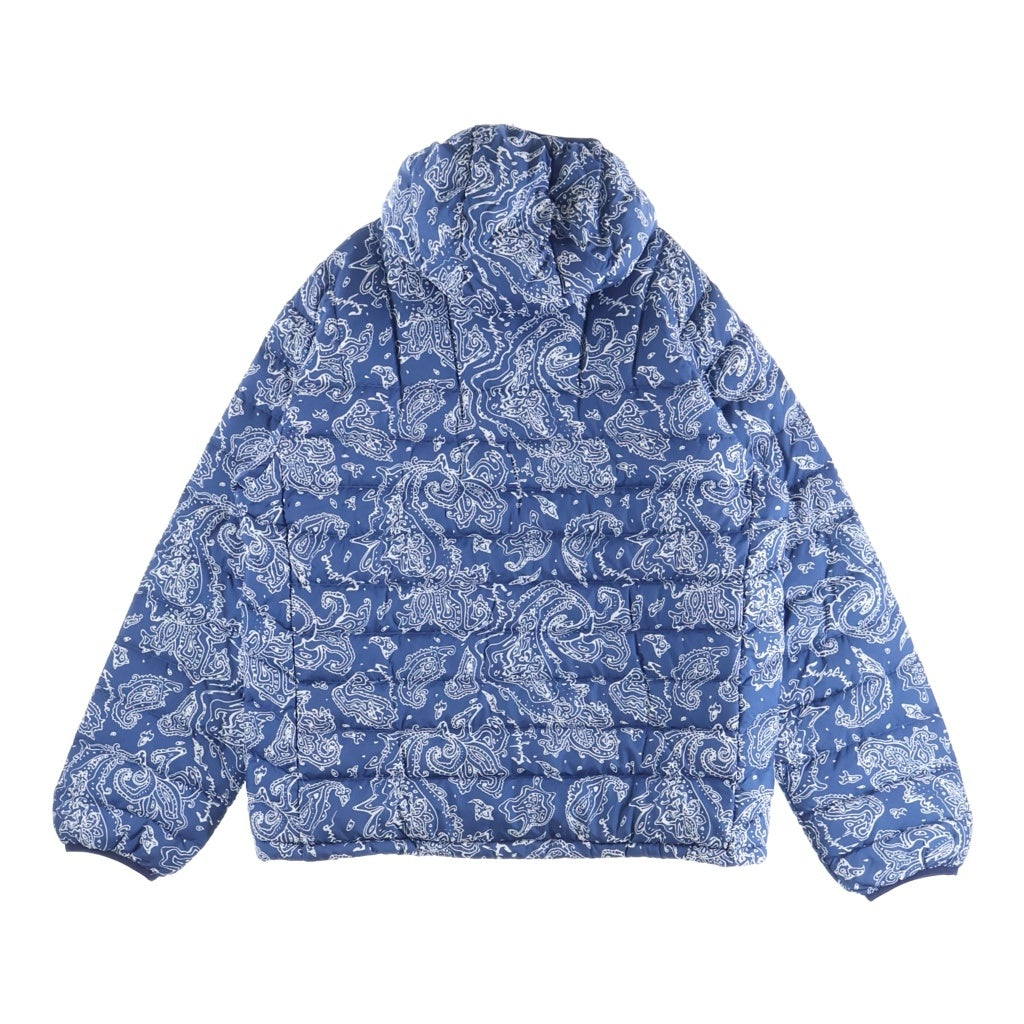 SUPREME(シュプリーム) 22AW Micro Down Half Zip Hooded Pull Over マイクロ フロントボックスロゴデザイン ペイズリー ハーフジップ フーデッド ダウンジャケット ブルー