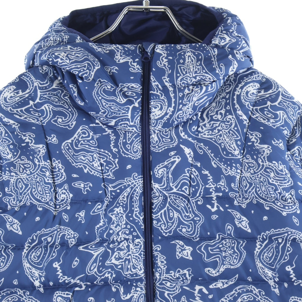 SUPREME(シュプリーム) 22AW Micro Down Half Zip Hooded Pull Over マイクロ フロントボックスロゴデザイン ペイズリー ハーフジップ フーデッド ダウンジャケット ブルー