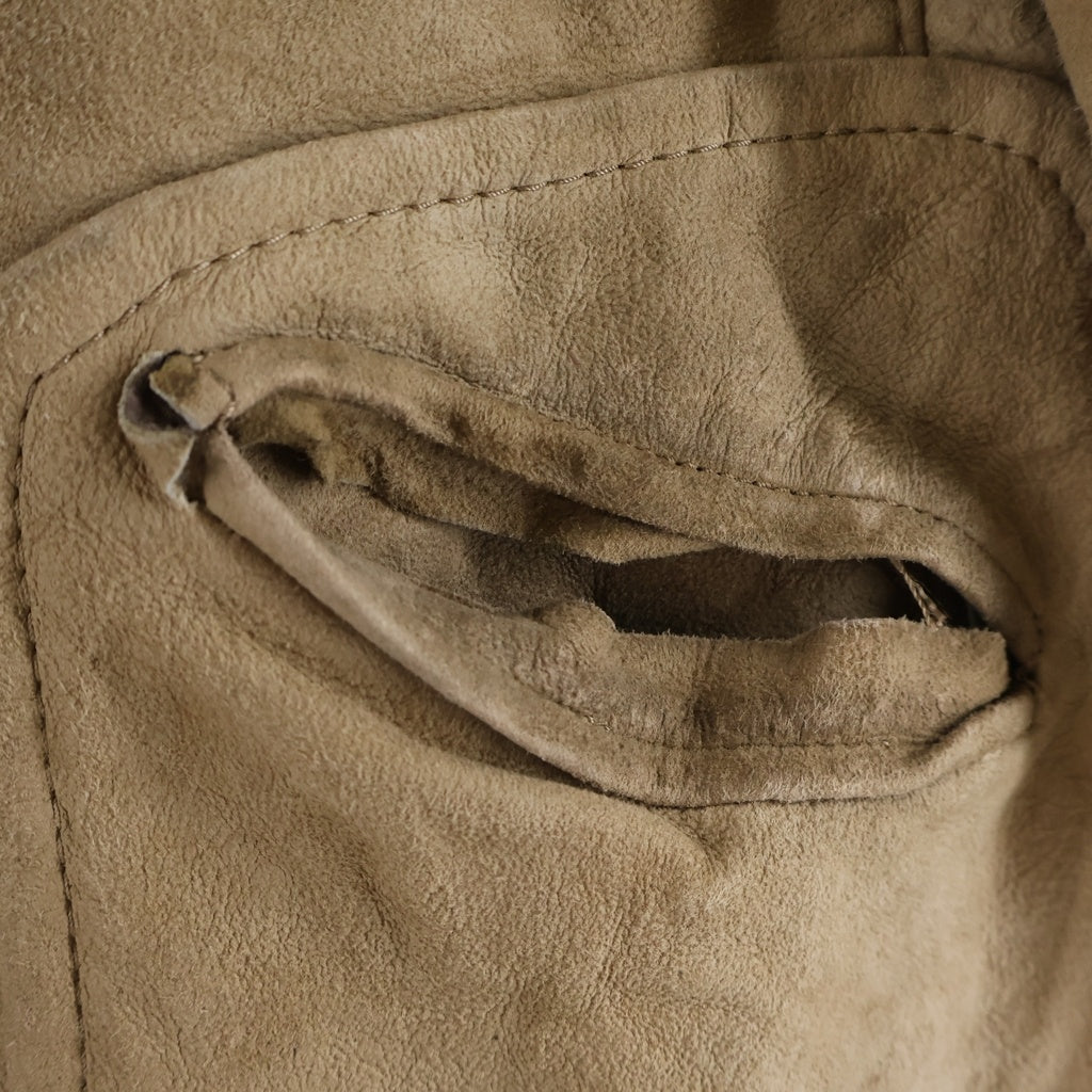 LOEWE(ロエベ) VINTAGE ボタンフライ ムートン コート ブラウン