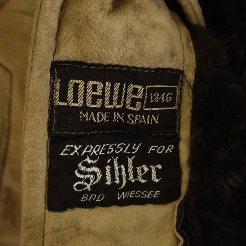 LOEWE(ロエベ) VINTAGE ボタンフライ ムートン コート ブラウン