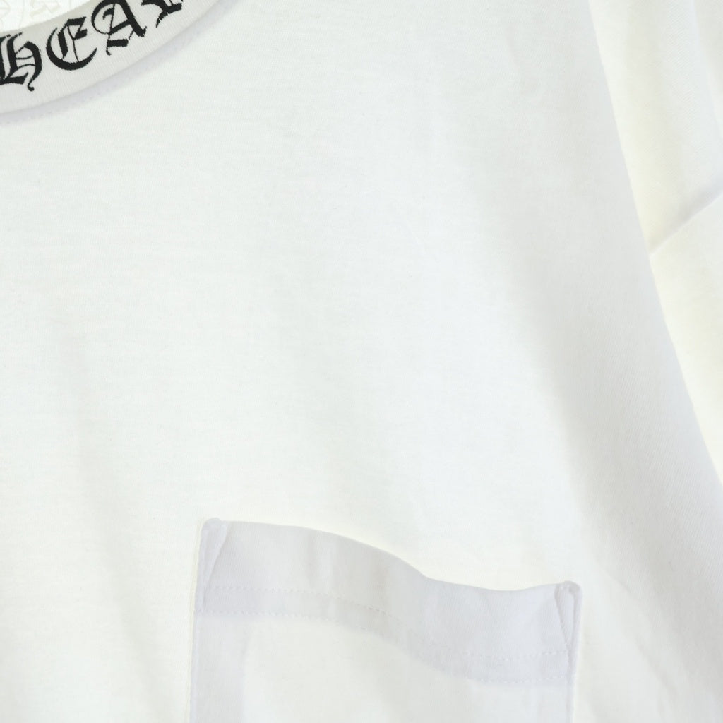 CHROME HEARTS(クロムハーツ) NECK LOGO TEE ネックロゴプリント クルーネック 半袖Tシャツ カットソー ホワイト