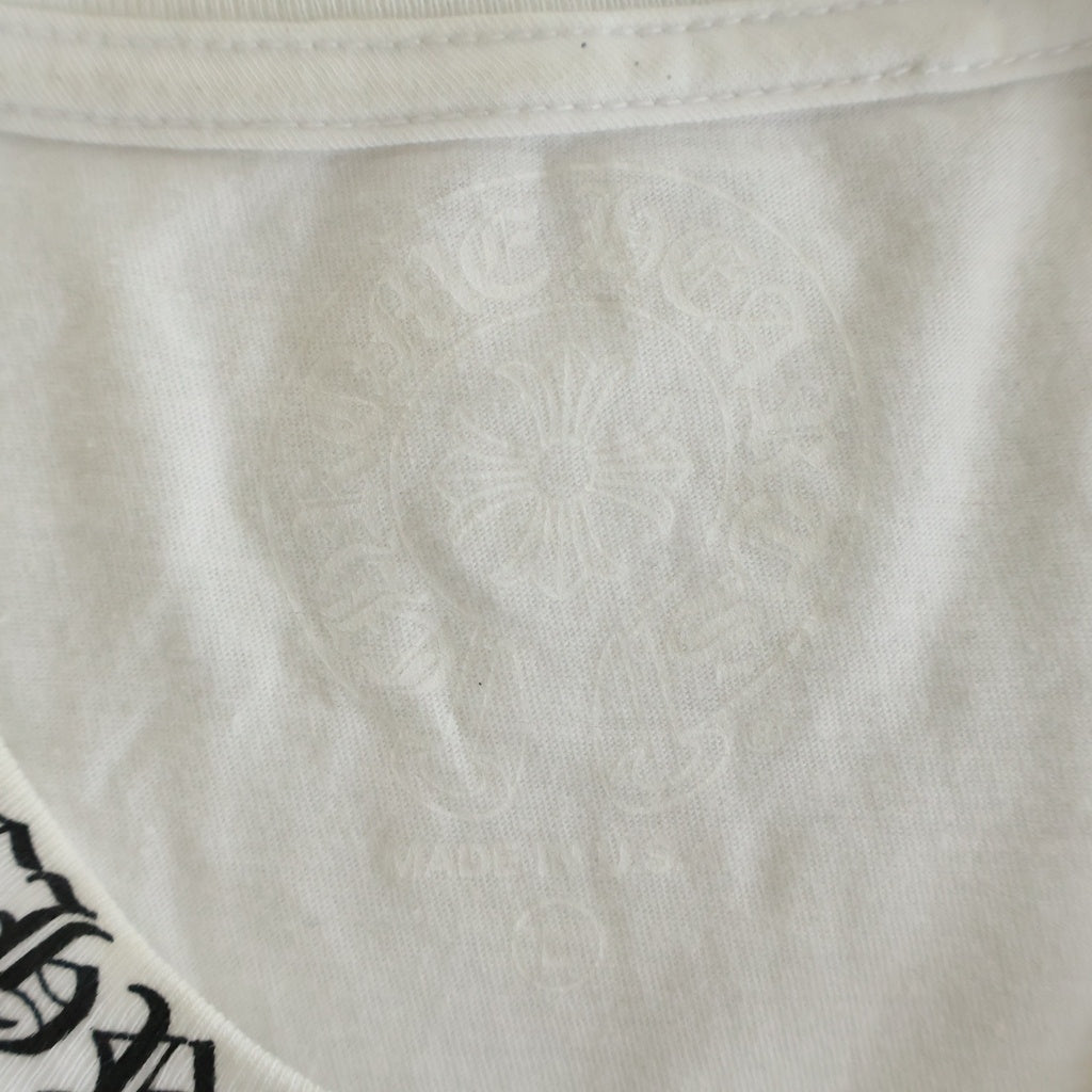 CHROME HEARTS(クロムハーツ) NECK LOGO TEE ネックロゴプリント クルーネック 半袖Tシャツ カットソー ホワイト