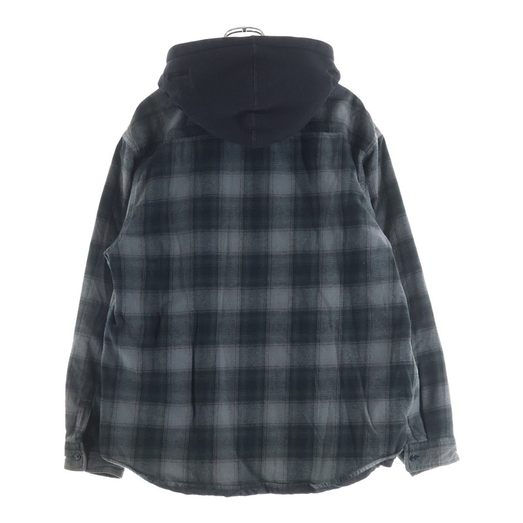 SUPREME(シュプリーム) 21AW Hooded Flannel Zip Up Shirt フードフランネルジップアップシャツ ブラック