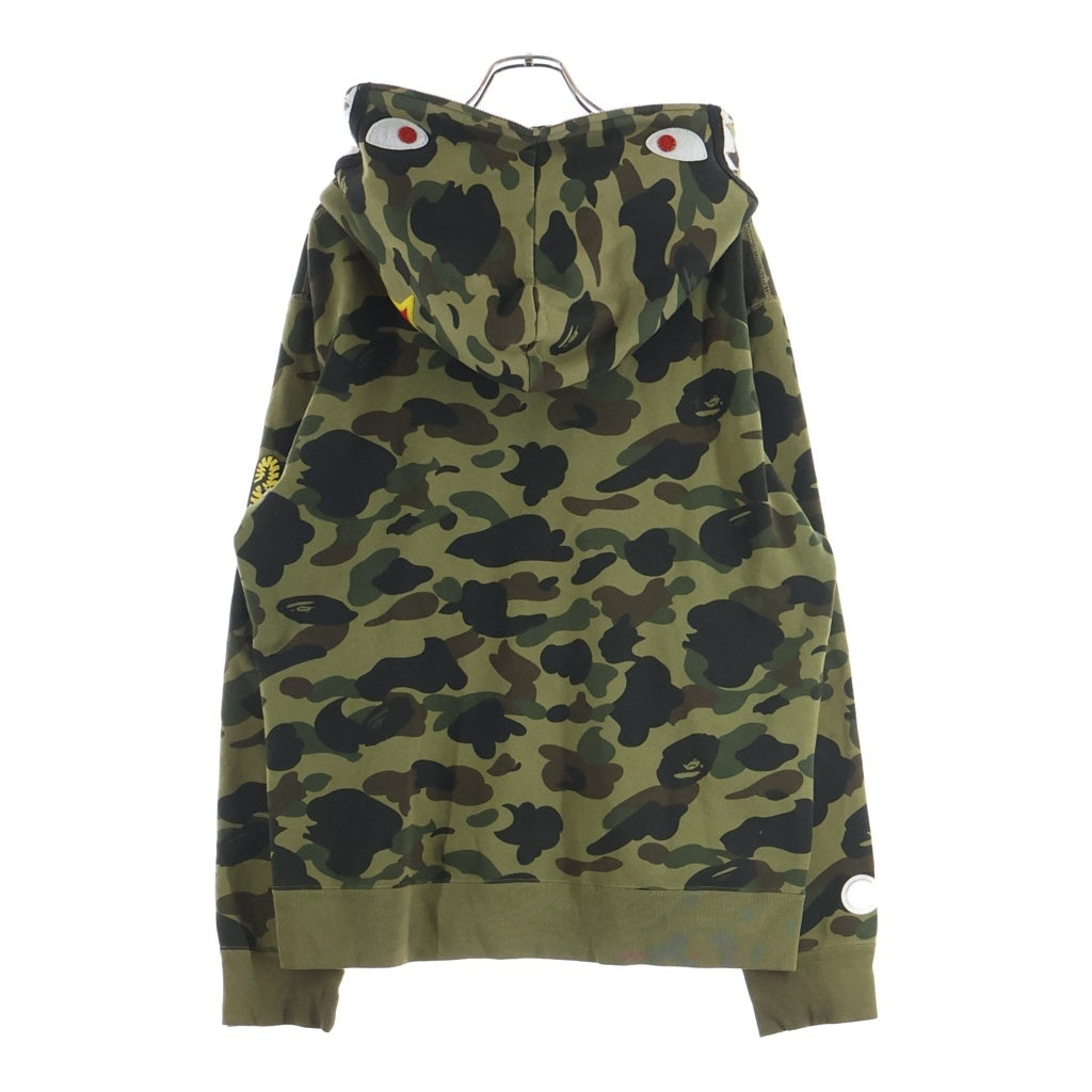 A BATHING APE(アベイシングエイプ) 1st Camo Shark Full Zip Hoodie PONR ファーストカモ シャークフルジップフーディー シャークパーカー グリーン