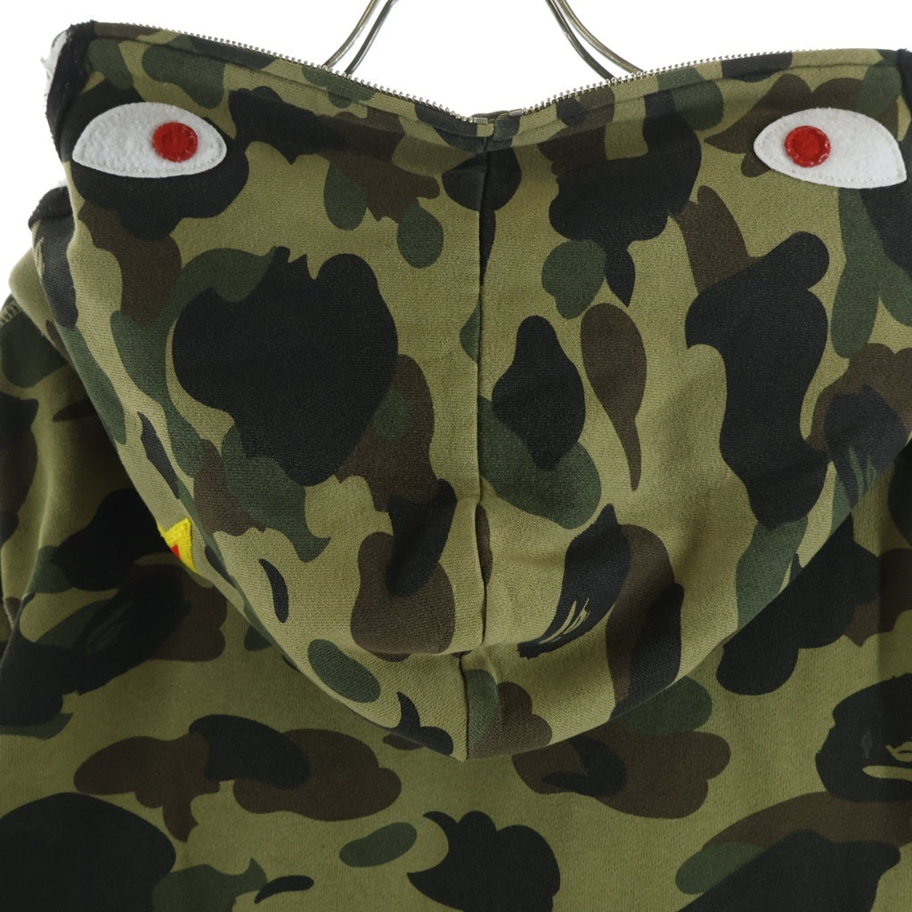 A BATHING APE(アベイシングエイプ) 1st Camo Shark Full Zip Hoodie PONR ファーストカモ シャークフルジップフーディー シャークパーカー グリーン