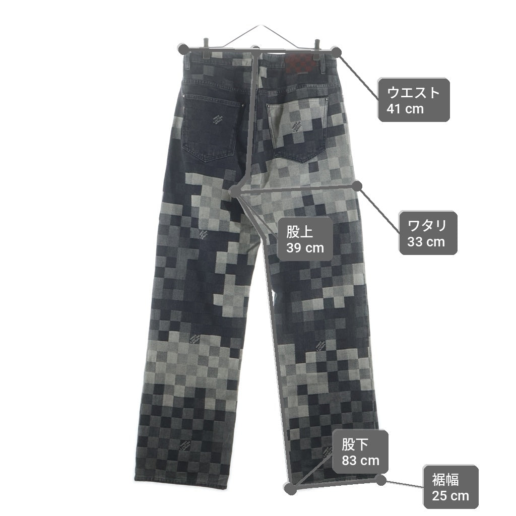 LOUIS VUITTON(ルイヴィトン) 25SS ダミエデニムスケーターデニムパンツ ジーンズ グレー RM251MN GCO HQD87W