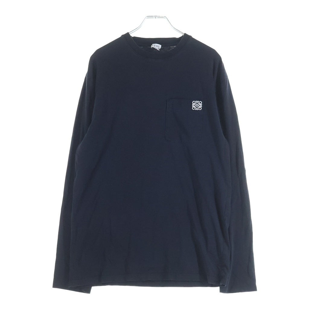 LOEWE(ロエベ) ANAGRAM LONG SLEEVE T-SHIRT アナグラム 長袖Tシャツ カットソー ワンポイントロゴ 刺繍 ブラック H526Y24J04