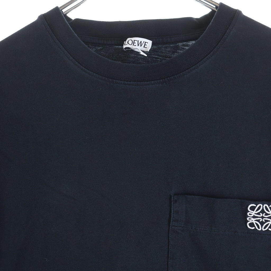 LOEWE(ロエベ) ANAGRAM LONG SLEEVE T-SHIRT アナグラム 長袖Tシャツ カットソー ワンポイントロゴ 刺繍 ブラック H526Y24J04