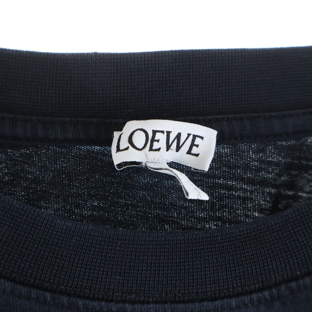 LOEWE(ロエベ) ANAGRAM LONG SLEEVE T-SHIRT アナグラム 長袖Tシャツ カットソー ワンポイントロゴ 刺繍 ブラック H526Y24J04