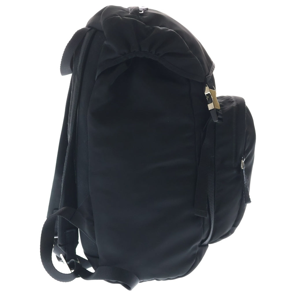 PRADA(プラダ) ロゴプレート ナイロンフラップバックパック リュックサック ブラック V135 V135 レディース