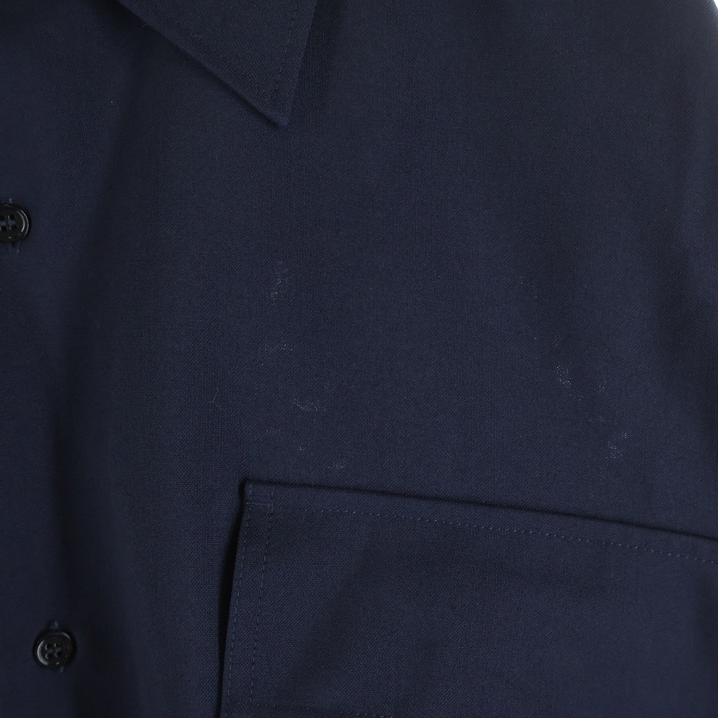 MARNI(マルニ) 21AW トロピカルウール 半袖シャツ ネイビー CUMU0207A0 S45455