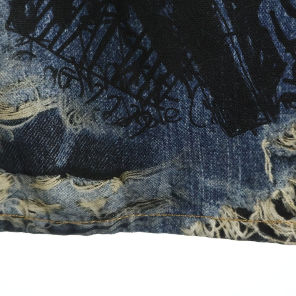 ACNE STUDIOS Bla Konst(アクネストゥディオズ ブロコンスト) SUPER BAGGY FIT JEANS スーパーバギーフィットジーンズ デニムパンツ 転写プリント インディゴ FN-MN-TROU001097