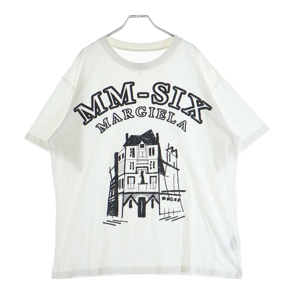 MM6 Maison Margiela(エムエムシックスメゾンマルジェラ) MM-SIX フロントグラフィックプリント 半袖Tシャツ カットソー ホワイト S52GC0276 S24312