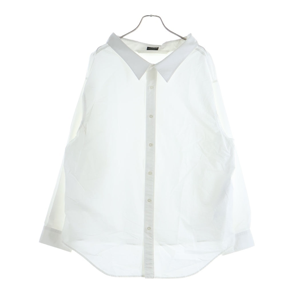 BALENCIAGA(バレンシアガ) Oversized Off Shoulder Cotton Poplin Shir オーバーサイズオフショルダー コットンポプリン ロングスリーブシャツ 長袖シャツ ホワイト 809072 TNM60 レディース