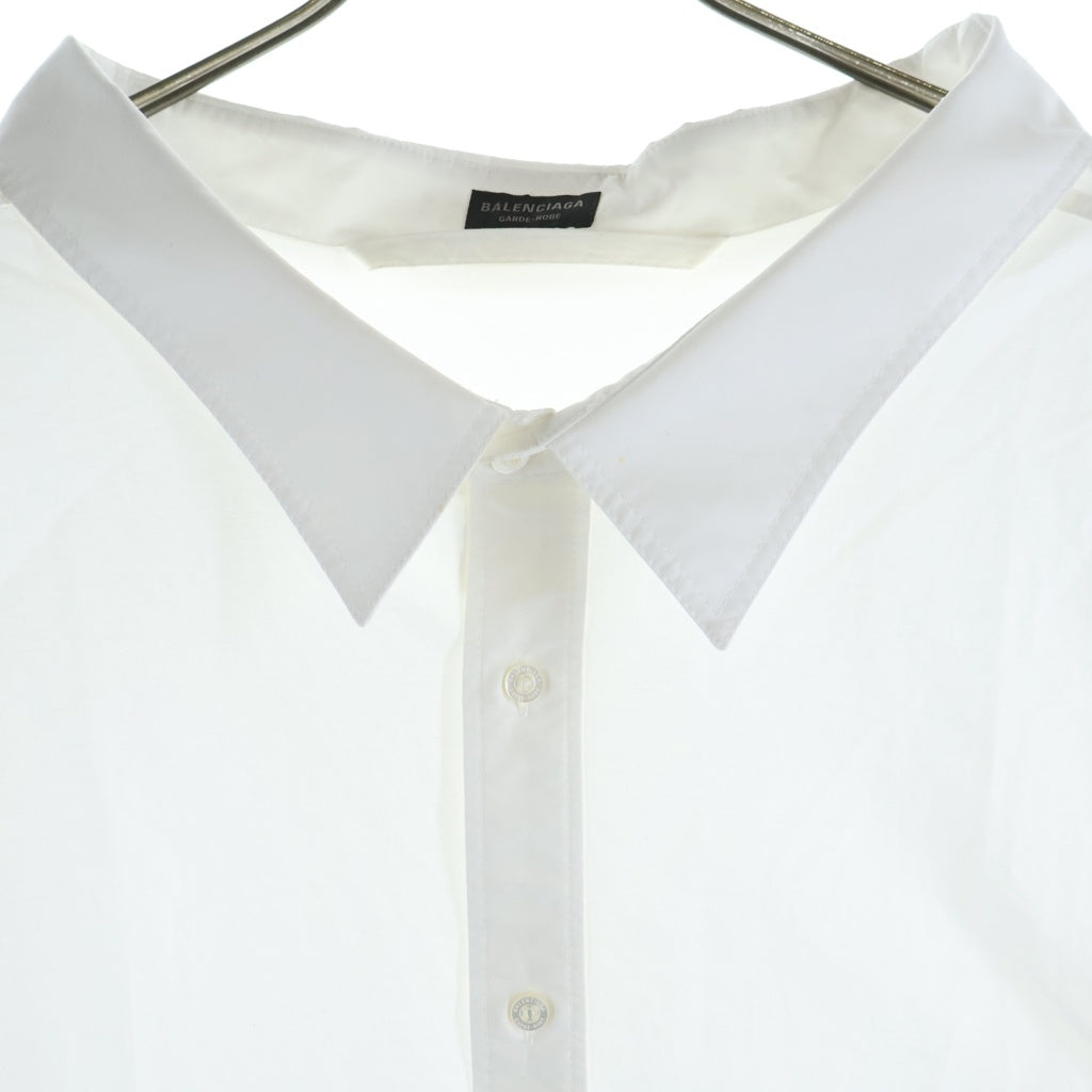 BALENCIAGA(バレンシアガ) Oversized Off Shoulder Cotton Poplin Shir オーバーサイズオフショルダー コットンポプリン ロングスリーブシャツ 長袖シャツ ホワイト 809072 TNM60 レディース