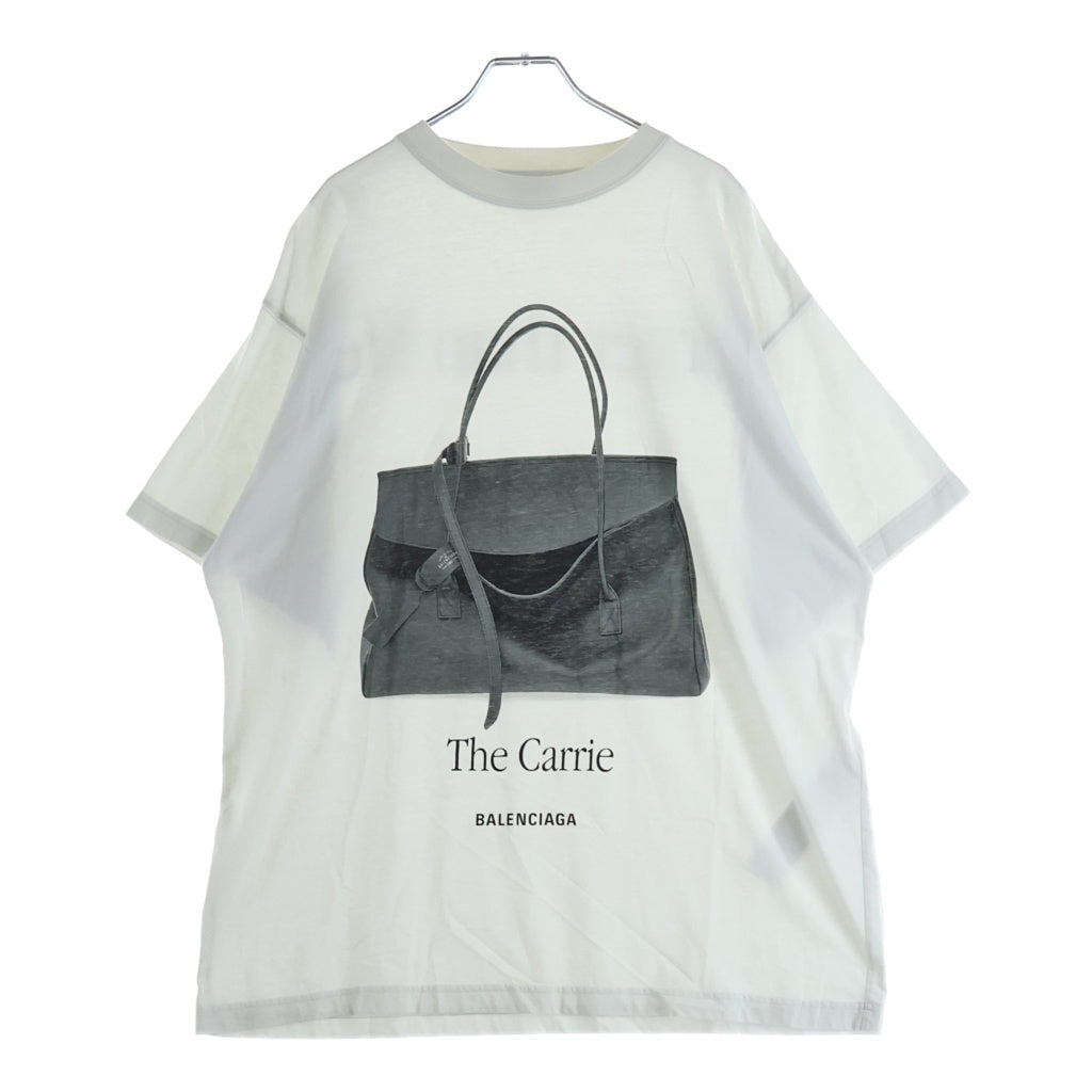 BALENCIAGA(バレンシアガ) The Carrie Over Size T-SHIRT キャリー オーバーサイズ フロントプリント半袖Tシャツ カットソーホワイト 831305 TSVH9