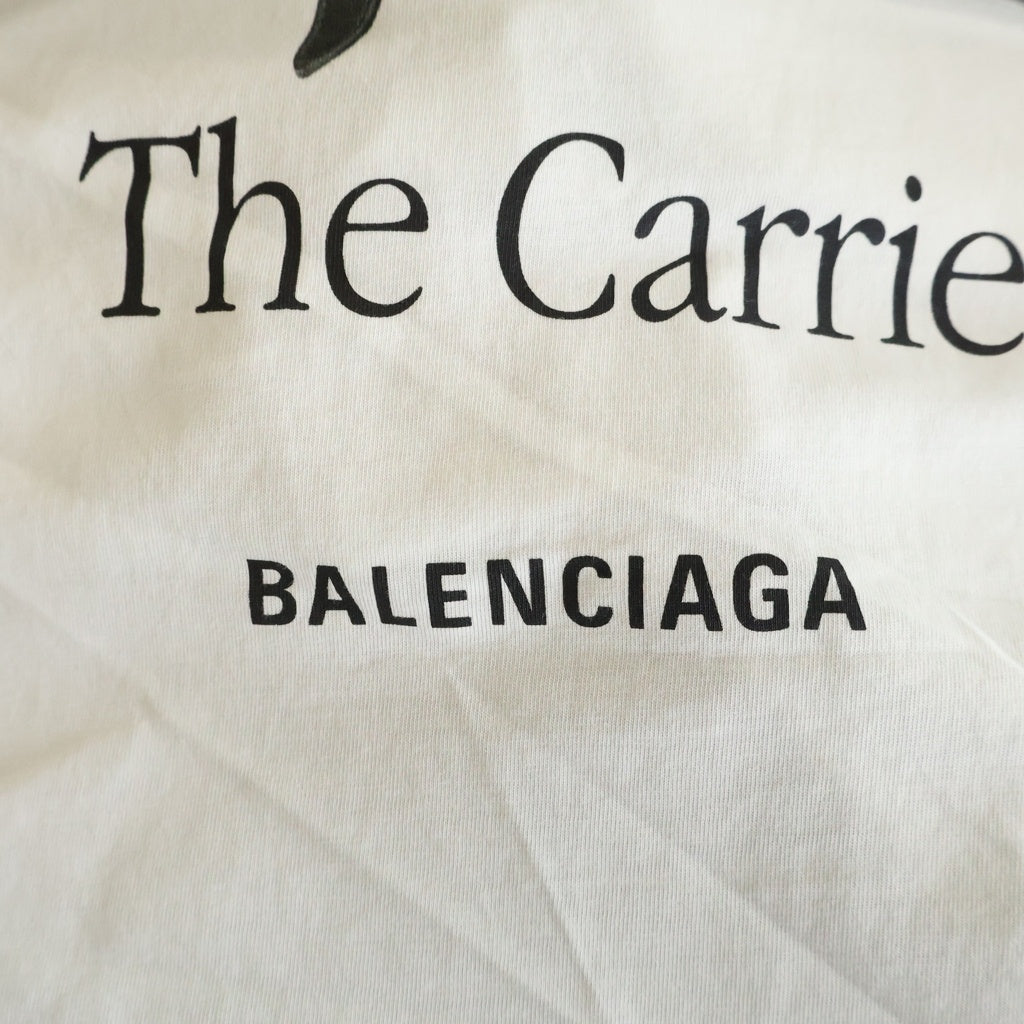 BALENCIAGA(バレンシアガ) The Carrie Over Size T-SHIRT キャリー オーバーサイズ フロントプリント半袖Tシャツ カットソーホワイト 831305 TSVH9