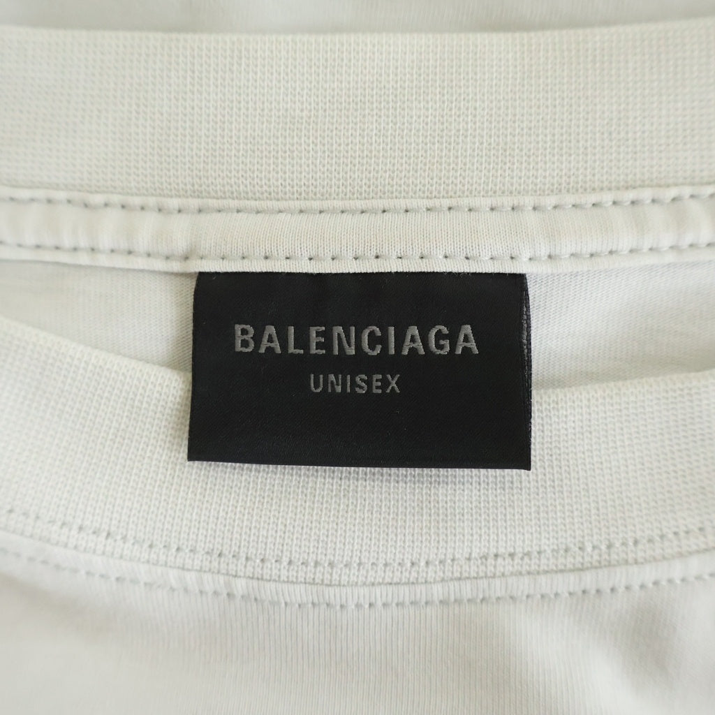 BALENCIAGA(バレンシアガ) The Carrie Over Size T-SHIRT キャリー オーバーサイズ フロントプリント半袖Tシャツ カットソーホワイト 831305 TSVH9