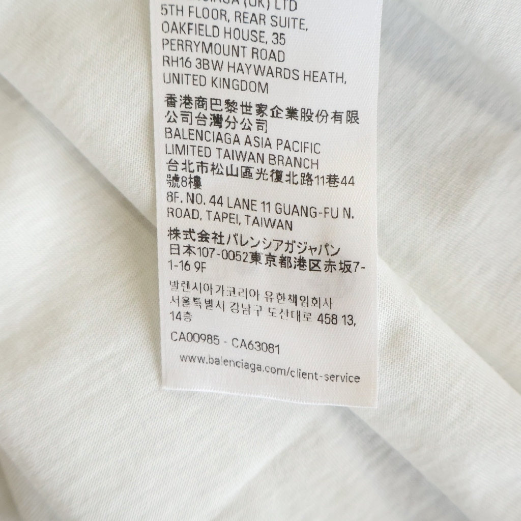 BALENCIAGA(バレンシアガ) The Carrie Over Size T-SHIRT キャリー オーバーサイズ フロントプリント半袖Tシャツ カットソーホワイト 831305 TSVH9
