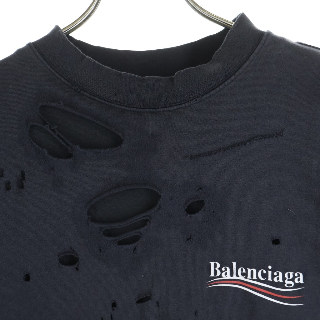 BALENCIAGA(バレンシアガ) 25SS Political Campaign Long-Sleeve Layered T-Shirt ポリティカルキャンペーン レイヤード長袖Tシャツ レディース ブラック 818555 TRVK8
