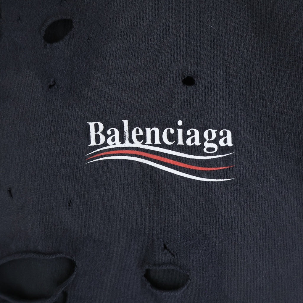 BALENCIAGA(バレンシアガ) 25SS Political Campaign Long-Sleeve Layered T-Shirt ポリティカルキャンペーン レイヤード長袖Tシャツ レディース ブラック 818555 TRVK8