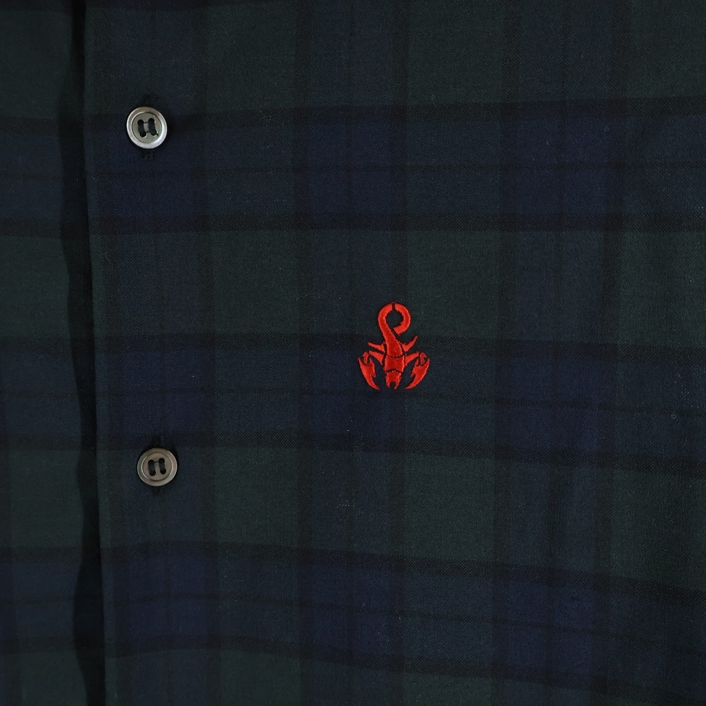 SOPHNET.(ソフネット) TROPICAL CHECK RELAX-FIT SHIRT トロピカル チェック リラックスフィット 長袖シャツ グリーン/ネイビー 260028