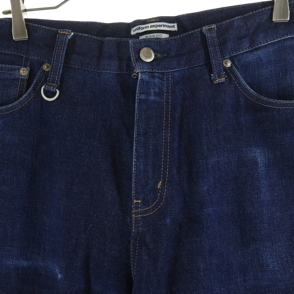 UNIFORM EXPERIMENT(ユニフォームエクスペリメント) RIGID DENIM WIDE-FIT JEANS リジット ワイドフィット デニム インディゴ 252052