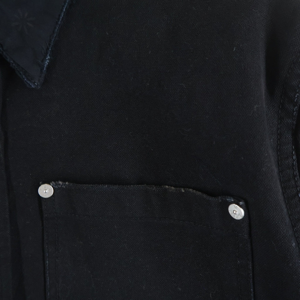 VYNER ARTICLES(ヴァイナーアーティクルズ) Worker Shirt with Bandana Patches バンダナパッチ ワーク長袖シャツ ブラック