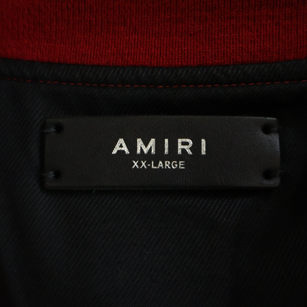AMIRI(アミリ) 23AW TIGER VARSITY JACKET レザー タイガー刺繍 ヴァーシティジャケット スタジャン レッド