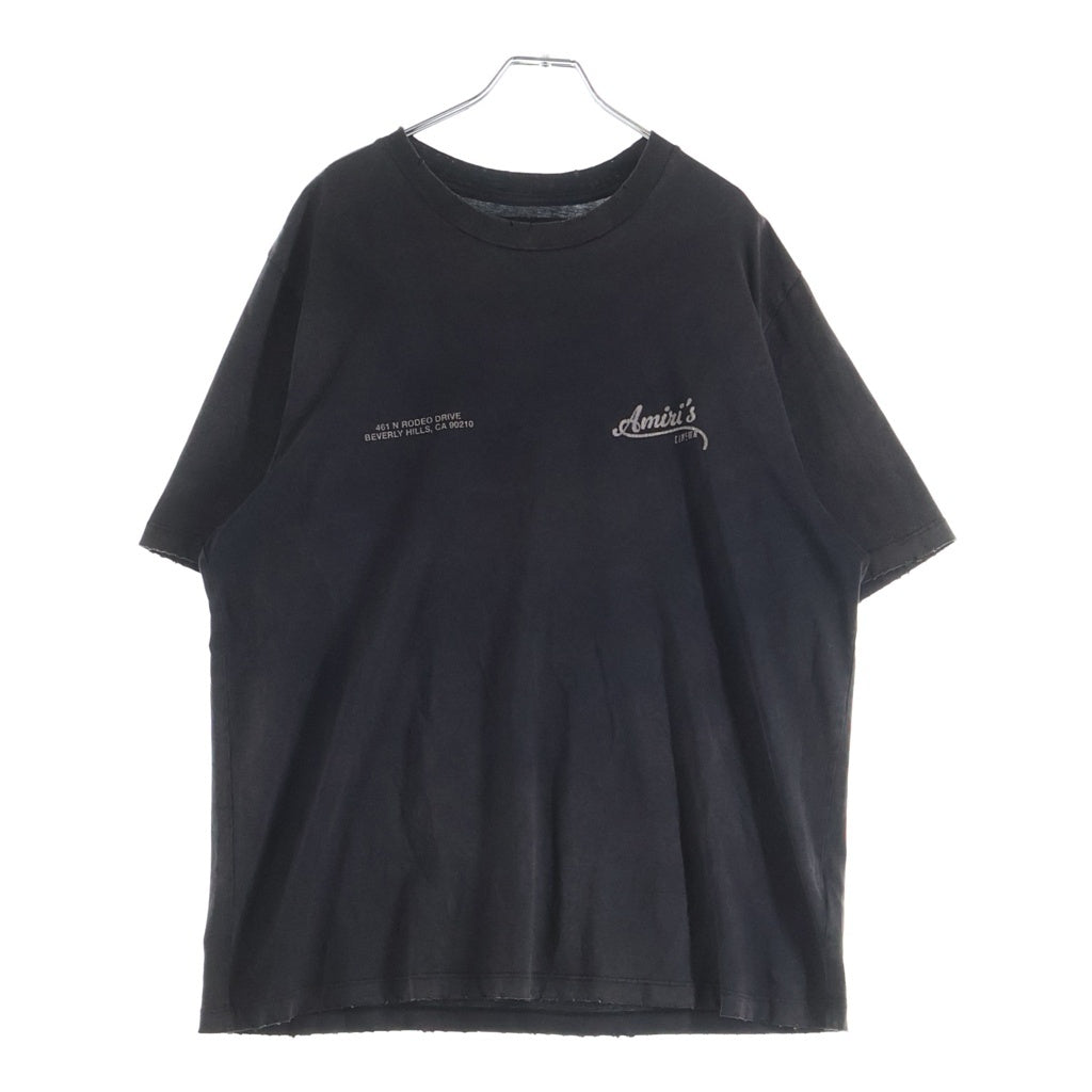 AMIRI(アミリ) Cinemas Vintage シネマ ロゴ プリント ヴィンテージ加工 半袖Tシャツ ブラック