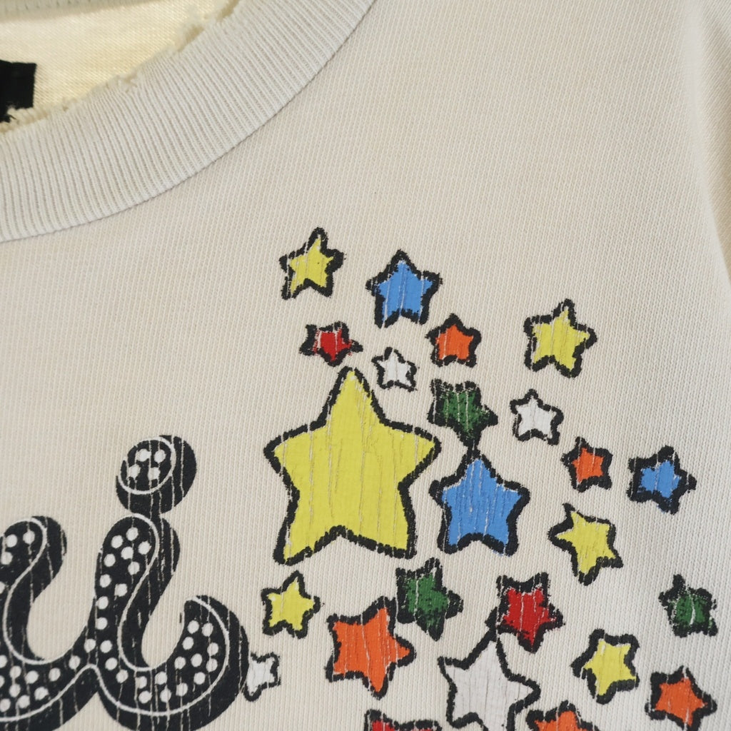 AMIRI(アミリ) MR. HOLLYWOOD OVERSIZED TEE ミスター ハリウッド プリント ヴィンテージ加工 半袖Tシャツ カットソー ベージュ